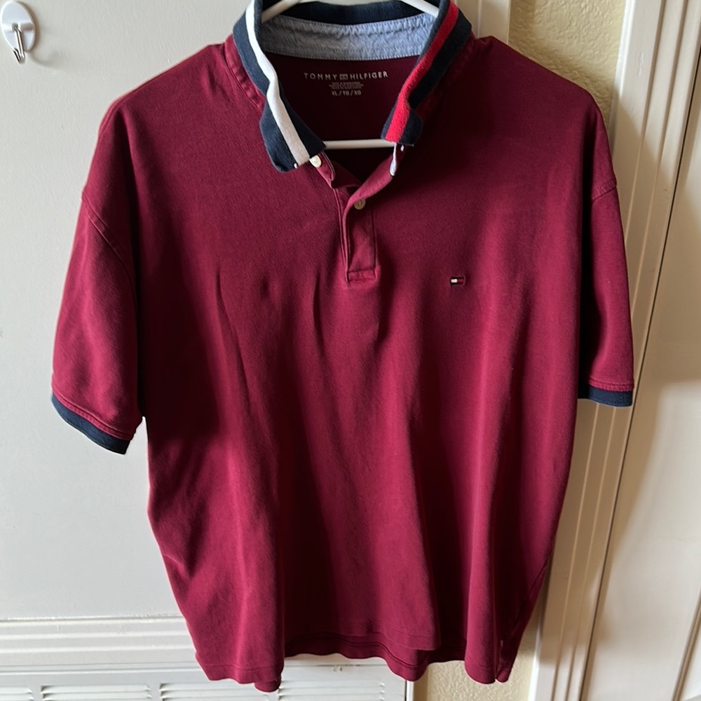 Tommy Hilfiger Men's Maroon Polo Shirt XL